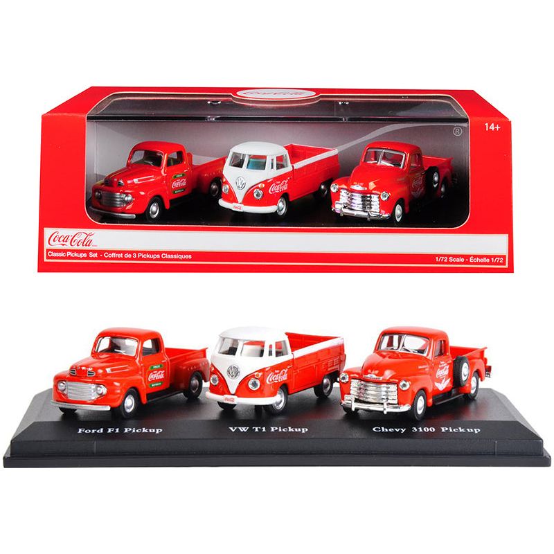 "Classic Pickups" Gift Set of 3 Pickup Trucks "Coca Cola" 1/72 Diecast Model Cars by Motorcity Classics - Motorcity Classics - ModelCars.com