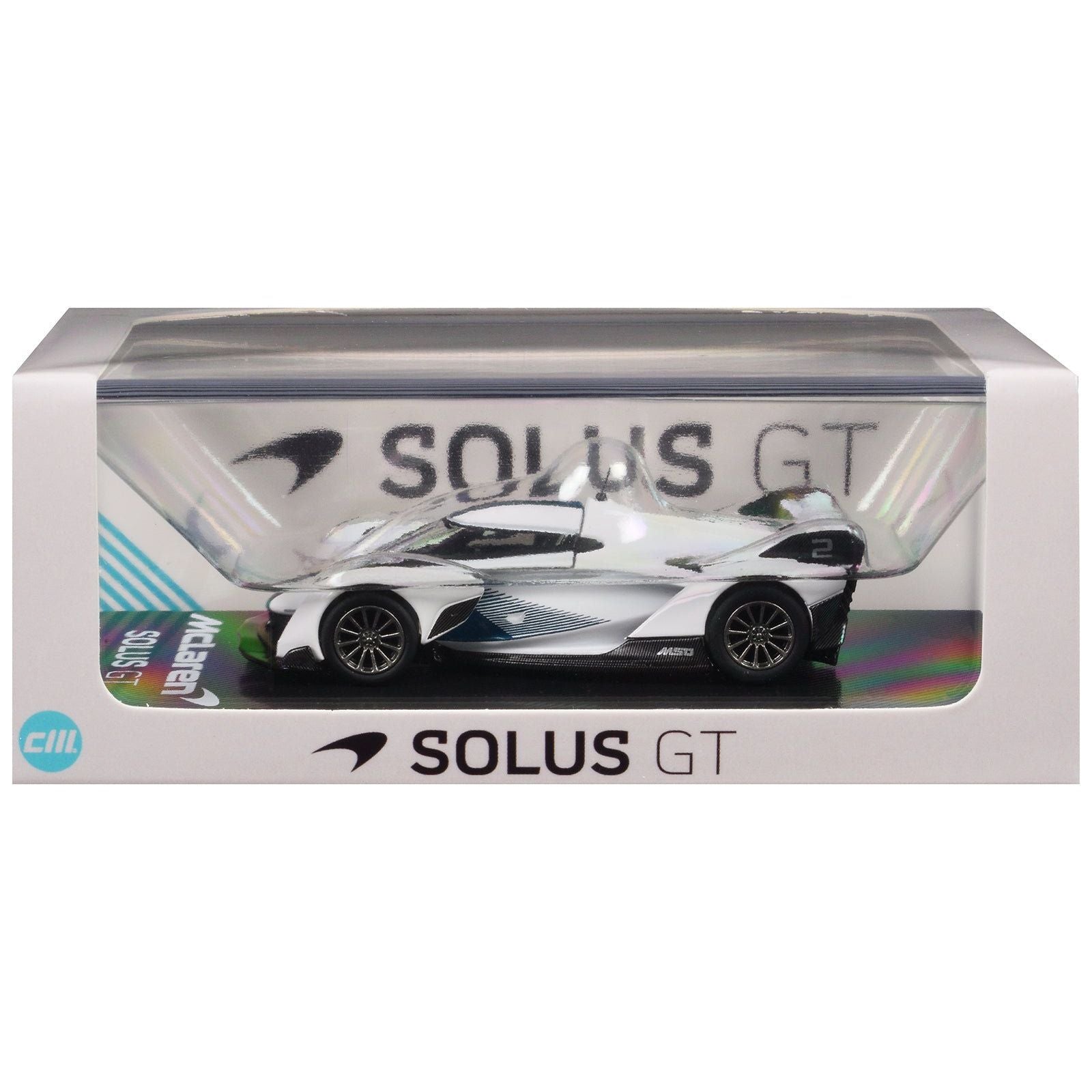 CM Models McLaren Solus GT White with Blue Stripes 1/64 Diecast Model Car by CM Models - CM Models - ModelCars.com