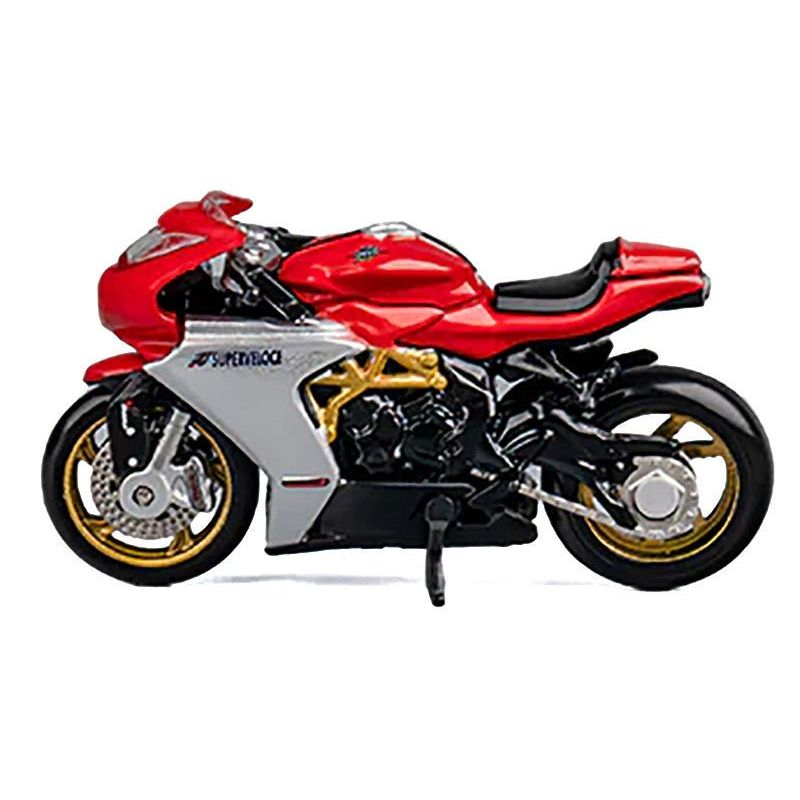 CM Models MV Agusta Superveloce 800 Motorcycle Red and Silver with Figure 1/64 Diecast Model by CM Models - CM Models - ModelCars.com