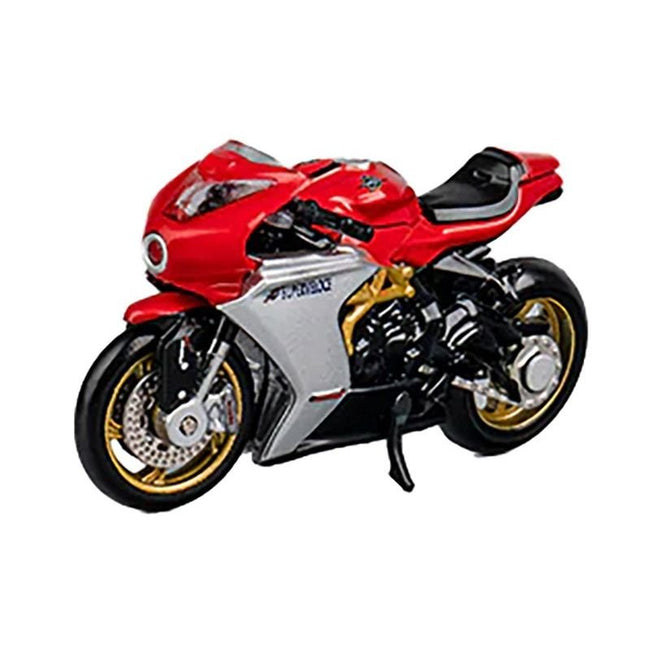 CM Models MV Agusta Superveloce 800 Motorcycle Red and Silver with Figure 1/64 Diecast Model by CM Models-CM Models-ModelCars.com