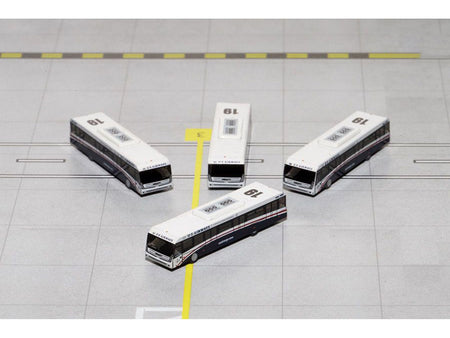 Cobus 3000 Passenger Bus White and Blue "US Airways Shuttle Bus" 4 Piece Set 1/400 Diecast Models by GeminiJets-GeminiJets-ModelCars.com