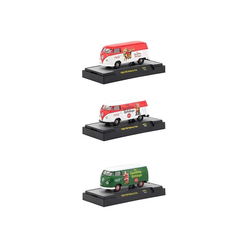 "Coca-Cola" Santa Claus Release Set of 3 Cars Limited Edition to 4800 pieces Worldwide Hobby Exclusive 1/64 Diecast Models by M2 Machines-M2-ModelCars.com