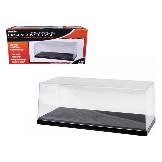 Collectible Display Show Case for 1/18 - 1/24 Scale Model Cars with Black Plastic Base by Greenlight - Greenlight - ModelCars.com