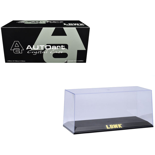 Collectible Display Show Case with Black Plastic Base and Gold "LBWK" Logo for 1/18-1/24 Scale Model Cars by Autoart-Autoart-ModelCars.com