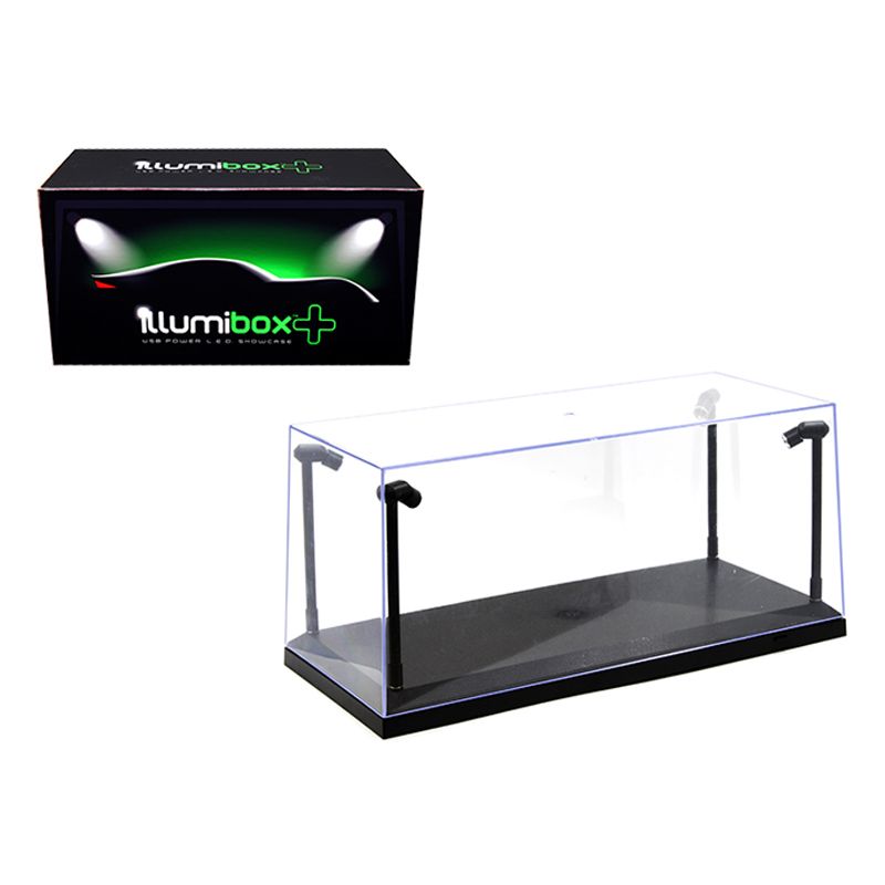 Collectible Display Show Case with LED Lights and Black Base for 1/24 1/18 Models by Illumibox-Illumibox-ModelCars.com