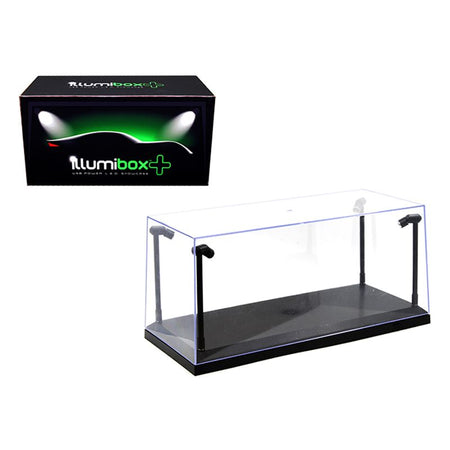 Collectible Display Show Case with LED Lights and Black Base for 1/24 1/18 Models by Illumibox-Illumibox-ModelCars.com