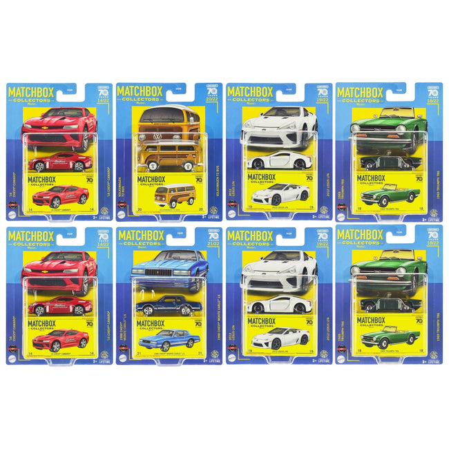 "Collectors" Superfast 2023 Assortment U "70 Years" Special Edition Set of 8 pieces Diecast Model Cars by Matchbox - Matchbox - ModelCars.com