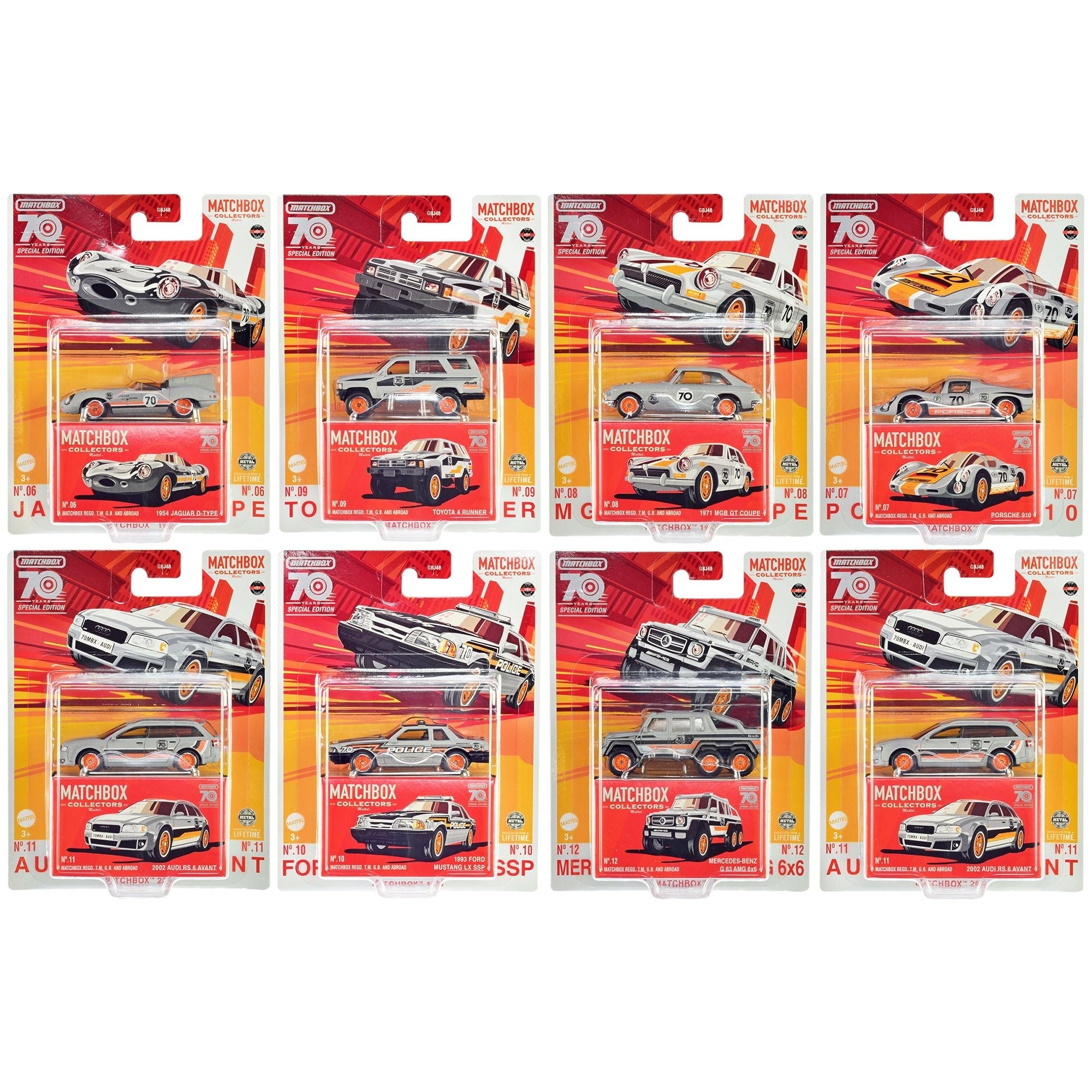 "Collectors" Superfast 2023 S "70 Years" Special Edition Set of 8 pieces Diecast Model Cars by Matchbox - Matchbox - ModelCars.com
