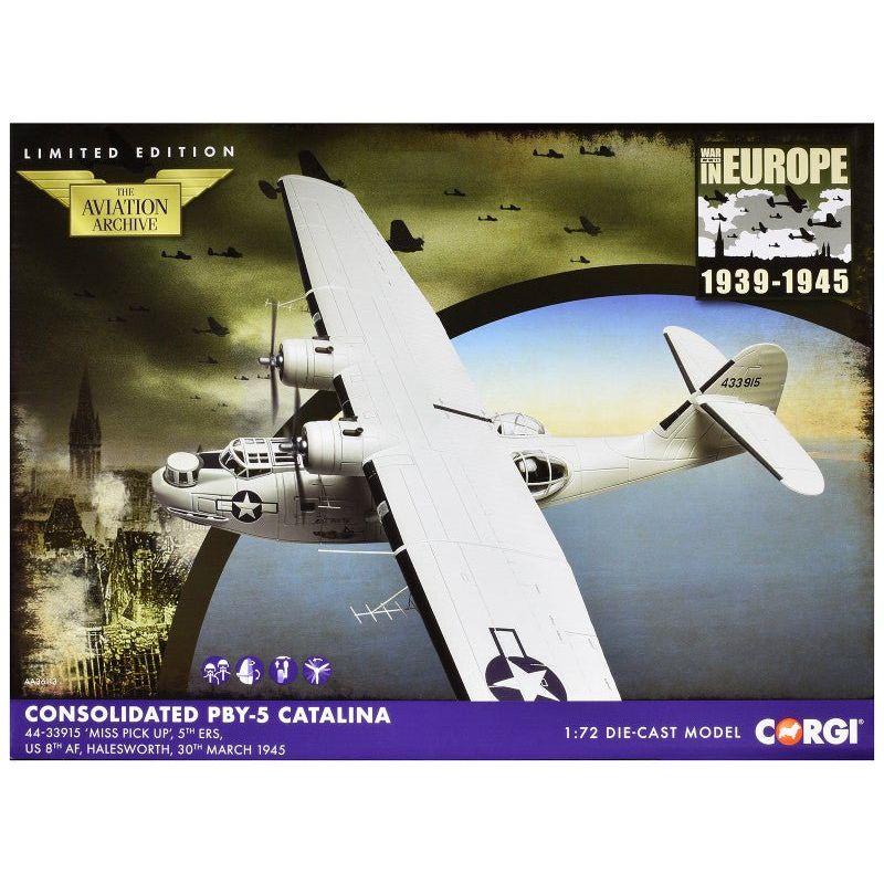 Consolidated PBY - 5 Catalina Patrol Aircraft "Miss Pick Up 5th ERS 8th AF Halesworth" (1945) United States Army Air Forces "The Aviation Archive" Series 1/72 Diecast Model by Corgi - Corgi - ModelCars.com
