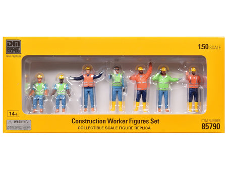 "Construction Workers" 7 Piece Figure Set for 1/50 Scale Models by Diecast Masters-Diecast Masters-ModelCars.com