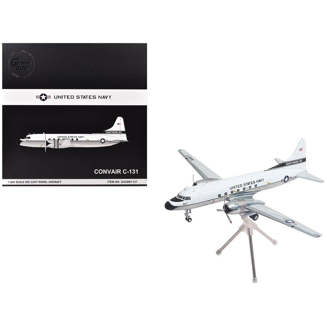 Convair C-131 Samaritan Transport Aircraft "United States Navy - NAS Guantanamo Bay" (141017) White and Gray "Gemini 200" Series 1/200 Diecast Model Airplane by GeminiJets-GeminiJets-ModelCars.com