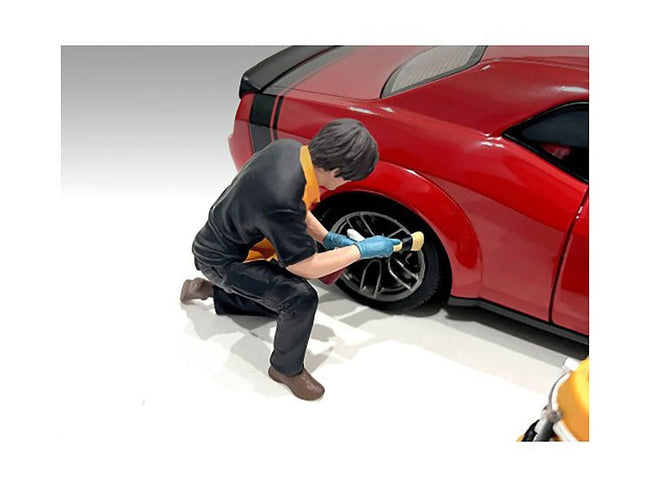 Copy of "Detail Masters" Figure 1 (Wheel Cleaning) for 1/18 Scale Models by American Diorama-American Diorama-ModelCars.com