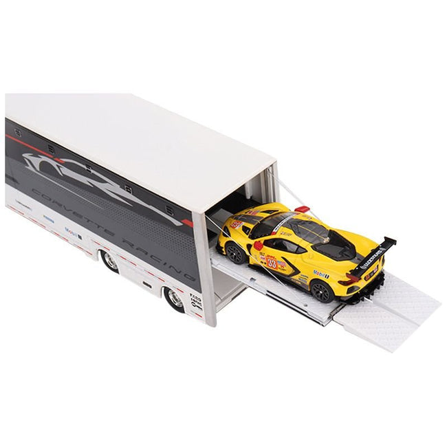 Corvette Racing C8.R Racing Transporter 3 piece Set 1/64 Diecast Model by True Scale Miniatures - True Scale Miniatures - ModelCars.com