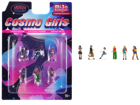 "Cosmo Girls" 6 piece Diecast Figure Set (6 Figures) Limited Edition for 1/64 Scale Models by American Diorama-American Diorama-ModelCars.com