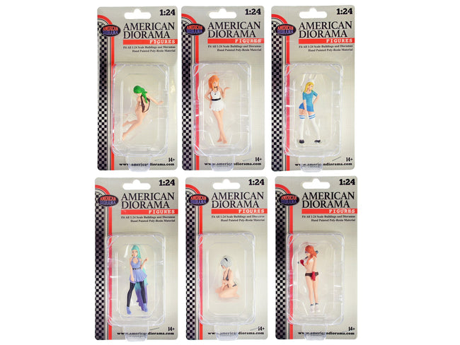 "Cosplay Girls" 6 piece Figure Set for 1/24 Scale Models by American Diorama-American Diorama-ModelCars.com