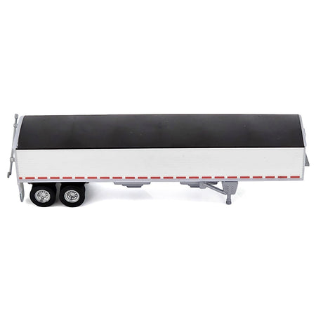 Covered Grain Trailer White with Black Tarp 1/87 (HO) Plastic Model Car by HO Logistics-HO Logistics Replicas-ModelCars.com