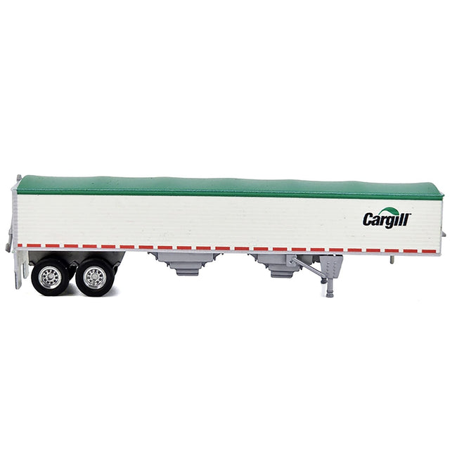 Covered Grain Trailer White with Green Tarp "Cargill" 1/87 (HO) Plastic Model Car by HO Logistics-HO Logistics Replicas-ModelCars.com