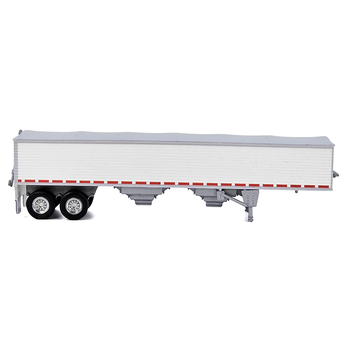 Covered Grain Trailer White with Silver Tarp 1/87 (HO) Plastic Model Car by HO Logistics-HO Logistics Replicas-ModelCars.com