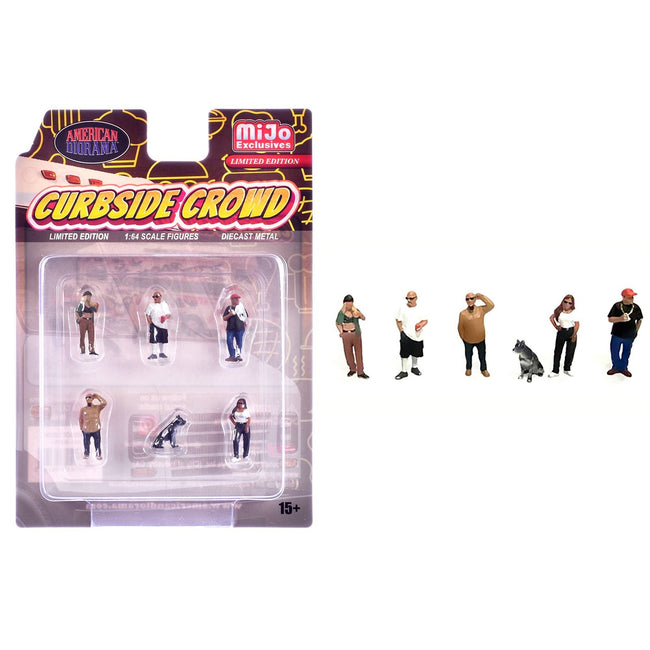 "Curbside Crowd" 6 piece Diecast Figure Set (6 Figures) Limited Edition for 1/64 Scale Models by American Diorama-American Diorama-ModelCars.com