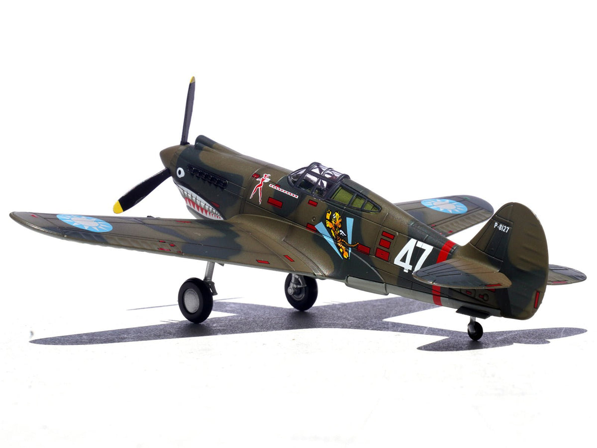 Curtiss P-40B/C Warhawk Fighter Aircraft "White 47 Robert T. Smith 3rd Squadron Hell's Angels Chinese Air Force Burma" (1942) 1st American Volunteer Group 1/72 Diecast Model Airplane by Legion-Legion-ModelCars.com