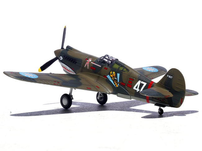 Curtiss P-40B/C Warhawk Fighter Aircraft "White 47 Robert T. Smith 3rd Squadron Hell's Angels Chinese Air Force Burma" (1942) 1st American Volunteer Group 1/72 Diecast Model Airplane by Legion-Legion-ModelCars.com