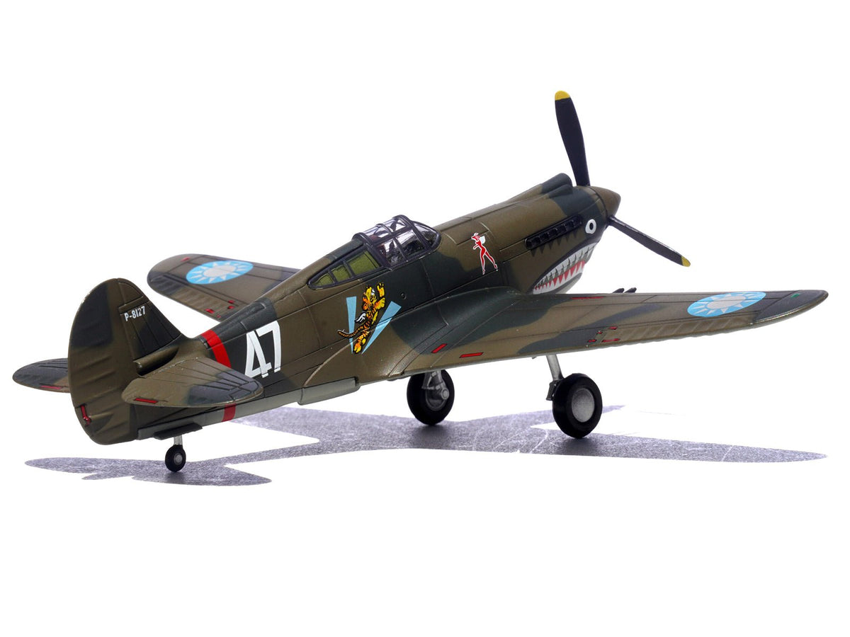 Curtiss P-40B/C Warhawk Fighter Aircraft "White 47 Robert T. Smith 3rd Squadron Hell's Angels Chinese Air Force Burma" (1942) 1st American Volunteer Group 1/72 Diecast Model Airplane by Legion-Legion-ModelCars.com