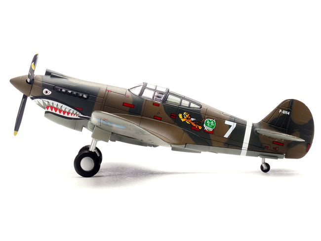 Curtiss P-40B/C Warhawk Fighter Aircraft "White 7 1st Squadron Flying Tigers Chinese Air Force" (1942) 1st American Volunteer Group 1/72 Diecast Model Airplane by Legion-Legion-ModelCars.com