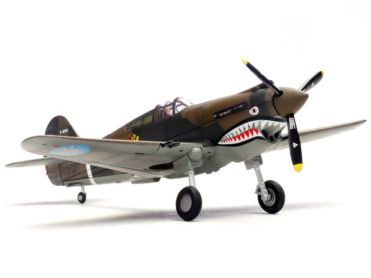Curtiss P-40B/C Warhawk Fighter Aircraft "White 7 1st Squadron Flying Tigers Chinese Air Force" (1942) 1st American Volunteer Group 1/72 Diecast Model Airplane by Legion-Legion-ModelCars.com