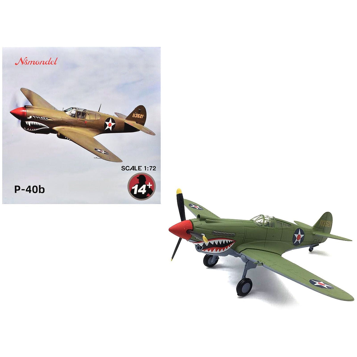 Curtiss P-40E Warhawk Fighter Aircraft "China-Burma-India Theater" (1942) United States Army Air Forces 1/72 Diecast Model Airplane-Other-ModelCars.com