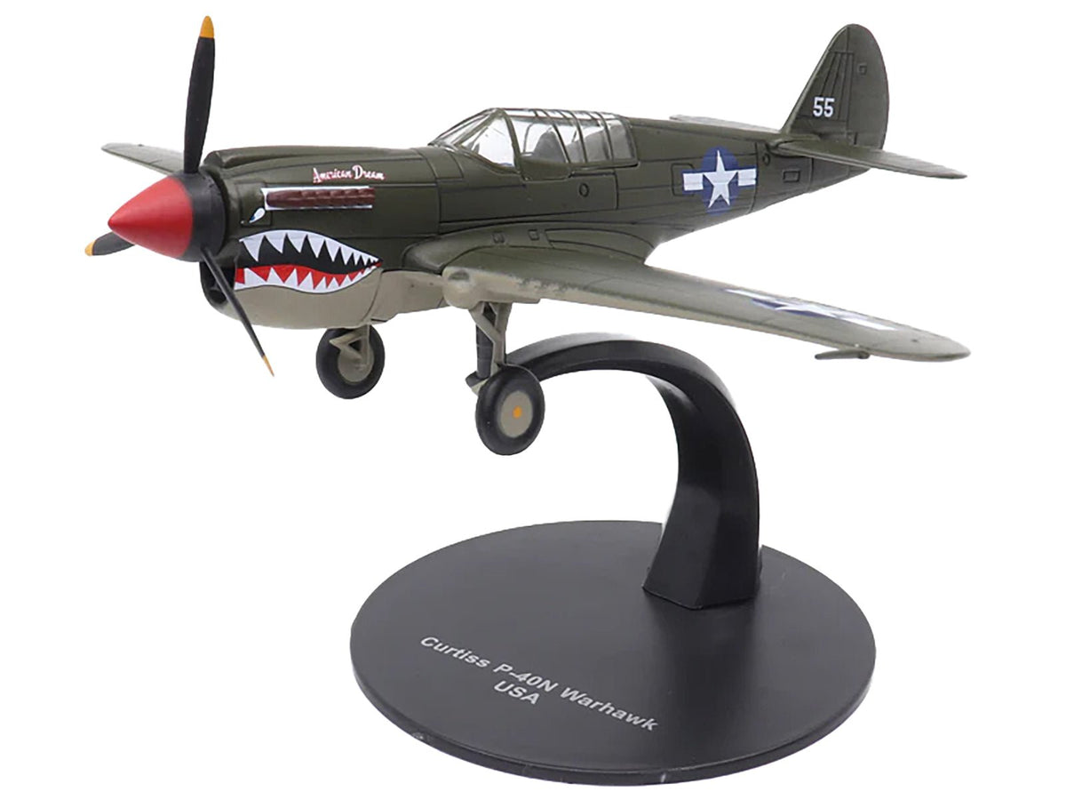 Curtiss P-40N Warhawk Fighter Aircraft "American Dream National Warplane Museum" United States Army Air Forces 1/72 Diecast Model by Militaria Die Cast-Militaria Die Cast-ModelCars.com