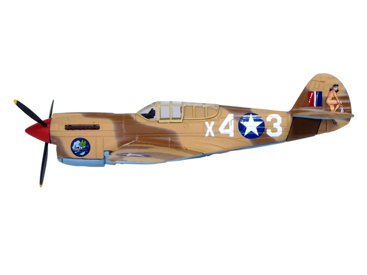 Curtiss Warhawk P-40E Fighter Aircraft "Miss Memphis 85th Fighter Squadron 79th Fighter Group North Africa" (1943) United States Army Air Forces "Oxford Aviation" Series 1/72 Diecast Model Airplane by Oxford Diecast-Oxford Diecast-ModelCars.com