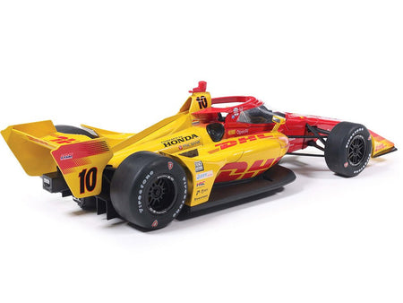 Dallara IndyCar 10 Alex Palou "DHL" Chip Ganassi Racing (Road Course Configuration) Champion "NTT IndyCar Series" (2025) 1/18 Diecast Model Car by IXO Models-IXO-ModelCars.com