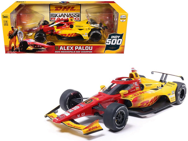 Dallara IndyCar 10 Alex Palou "DHL - Chip Ganassi Racing" Winner "Indianapolis 500" (2025) 1/18 Diecast Model Car by IXO Models-IXO-ModelCars.com