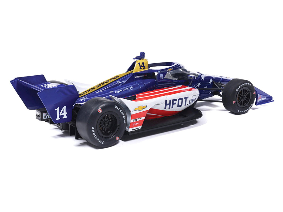 Dallara IndyCar 14 Santino Ferrucci "HFOT.Org" AJ Foyt Racing (Road Course Configuration) "NTT IndyCar Series" (2026) 1/18 Diecast Model Car by IXO Models-IXO-ModelCars.com