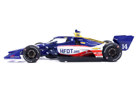Dallara IndyCar 14 Santino Ferrucci "HFOT.Org" AJ Foyt Racing (Road Course Configuration) "NTT IndyCar Series" (2026) 1/18 Diecast Model Car by IXO Models-IXO-ModelCars.com