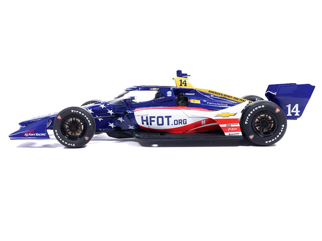 Dallara IndyCar 14 Santino Ferrucci "HFOT.Org" AJ Foyt Racing (Road Course Configuration) "NTT IndyCar Series" (2026) 1/18 Diecast Model Car by IXO Models-IXO-ModelCars.com