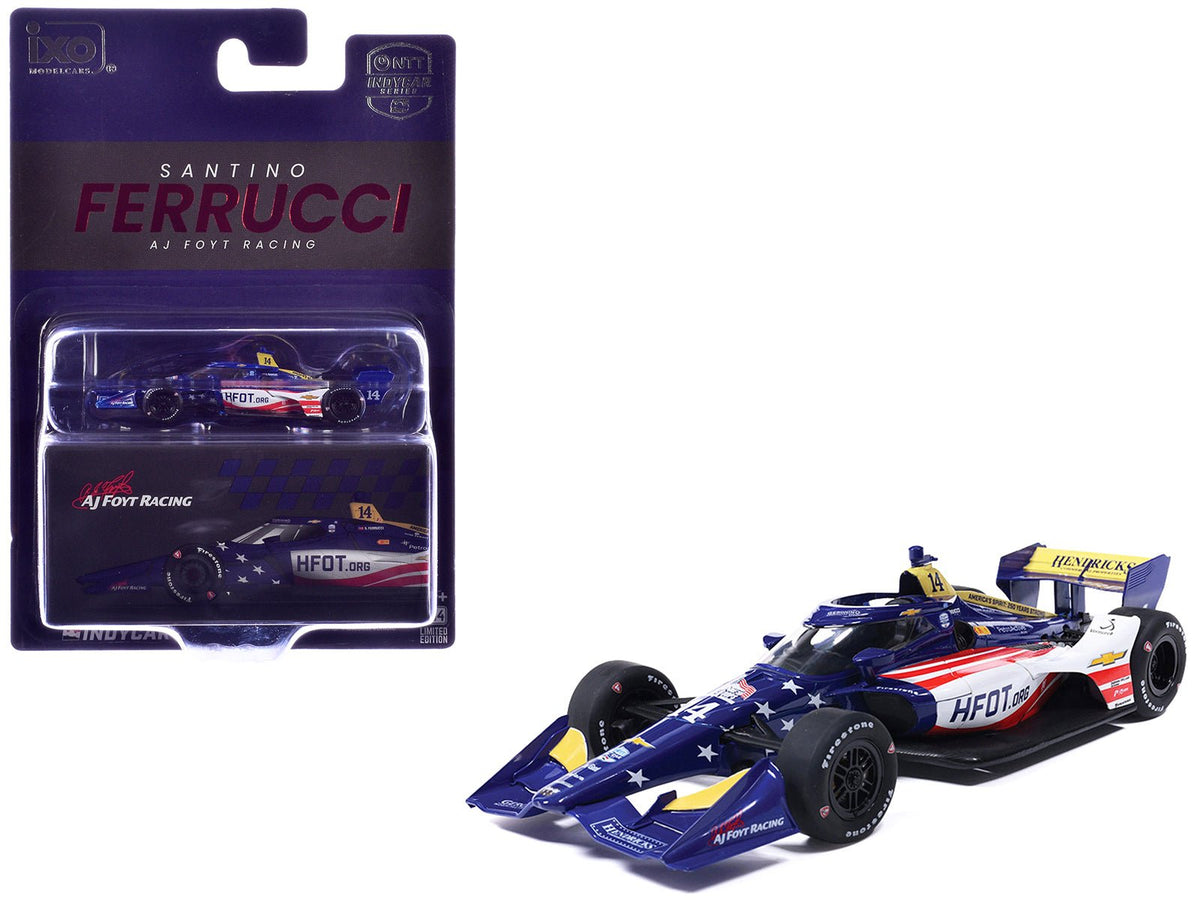 Dallara IndyCar 14 Santino Ferrucci "HFOT.Org" AJ Foyt Racing (Road Course Configuration) "NTT IndyCar Series" (2026) 1/64 Diecast Model Car by IXO Models-IXO-ModelCars.com