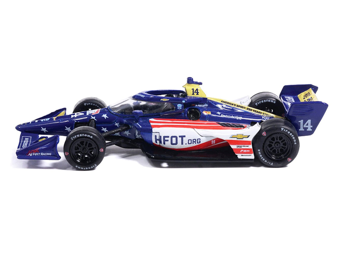 Dallara IndyCar 14 Santino Ferrucci "HFOT.Org" AJ Foyt Racing (Road Course Configuration) "NTT IndyCar Series" (2026) 1/64 Diecast Model Car by IXO Models-IXO-ModelCars.com