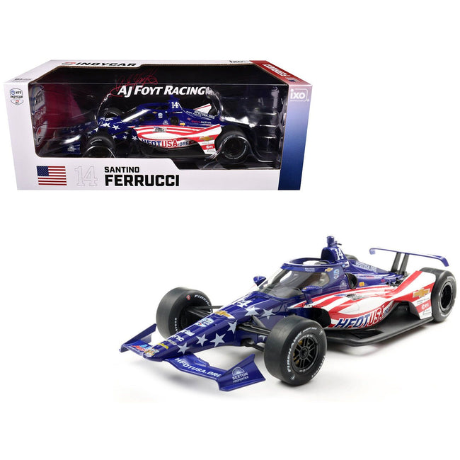 Dallara IndyCar 14 Santino Ferrucci "Homes For Our Troops" AJ Foyt Racing (Super Speedway Configuration) "NTT IndyCar Series" (2025) 1/18 Diecast Model Car by IXO Models - IXO - ModelCars.com