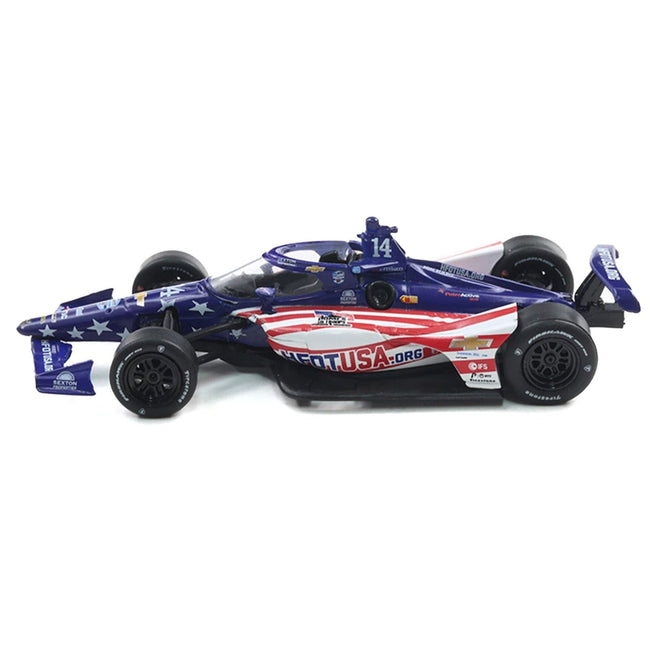 Dallara IndyCar #14 Santino Ferrucci "Homes For Our Troops" AJ Foyt Racing (Super Speedway Configuration) "NTT IndyCar Series" (2025) 1/64 Diecast Model Car by IXO Models-IXO-ModelCars.com