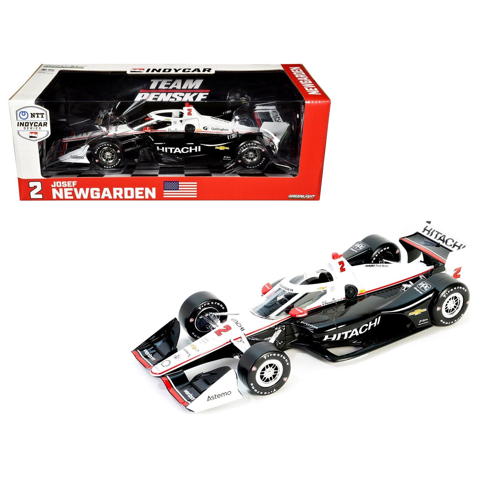 Dallara IndyCar 2 Josef Newgarden "Hitachi" Team Penske (Road Course Configuration) "NTT IndyCar Series" (2024) 1/18 Diecast Model Car by Greenlight - Greenlight - ModelCars.com