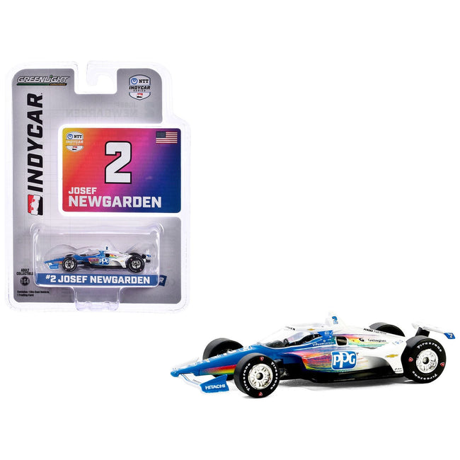 Dallara IndyCar 2 Josef Newgarden "PPG" Team Penske "NTT IndyCar Series" (2024) 1/64 Diecast Model Car by Greenlight - Greenlight - ModelCars.com