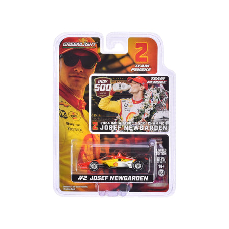 Dallara IndyCar 2 Josef Newgarden "Shell Oil" Team Penske Winner "108th Indianapolis 500 - NTT IndyCar Series" (2024) 1/64 Diecast Model Car by Greenlight - Greenlight - ModelCars.com