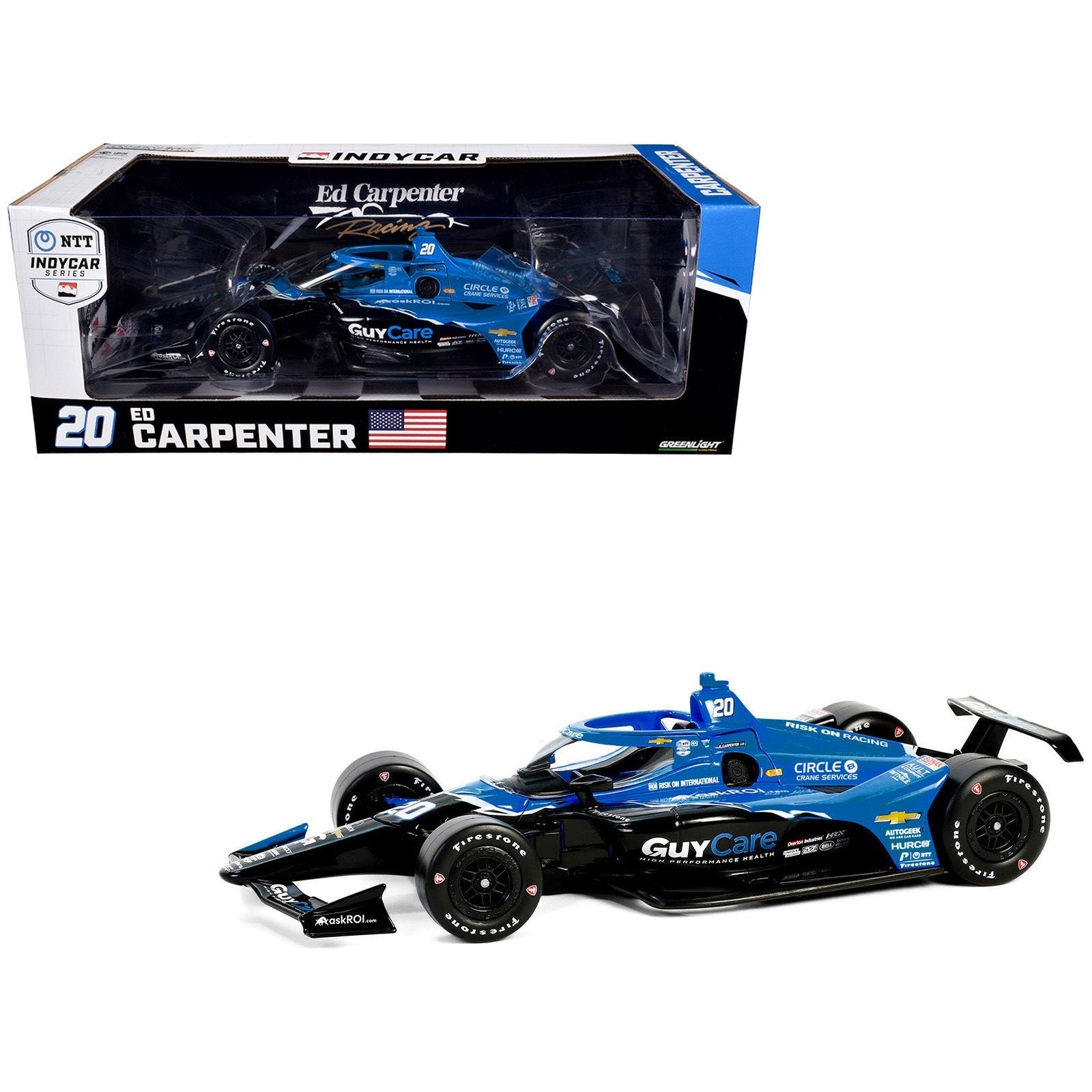 Dallara IndyCar 20 Ed Carpenter "Guy Care" Ed Carpenter Racing "NTT IndyCar Series" (2024) 1/18 Diecast Model Car by Greenlight - Greenlight - ModelCars.com