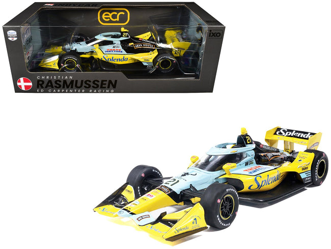 Dallara IndyCar #21 Christian Rasmussen "Splenda" Ed Carpenter Racing (Road Course Configuration) "NTT IndyCar Series" (2026) 1/18 Diecast Model Car by IXO Models-IXO-ModelCars.com