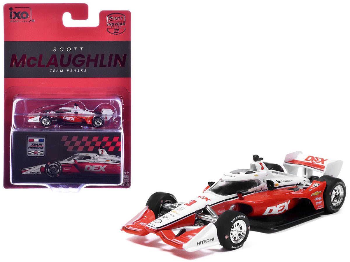 Dallara IndyCar 3 Scott McLaughlin "DEX" Team Penske (Road Course Configuration) "NTT IndyCar Series" (2026) 1/64 Diecast Model by IXO Models-IXO-ModelCars.com