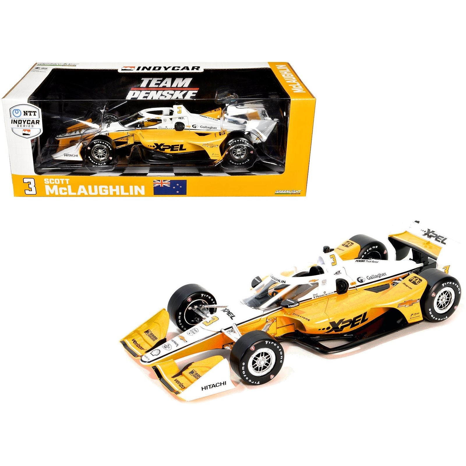 Dallara IndyCar 3 Scott McLaughlin "XPEL" Team Penske (Road Course Configuration) "NTT IndyCar Series" (2024) 1/18 Diecast Model Car by Greenlight - Greenlight - ModelCars.com