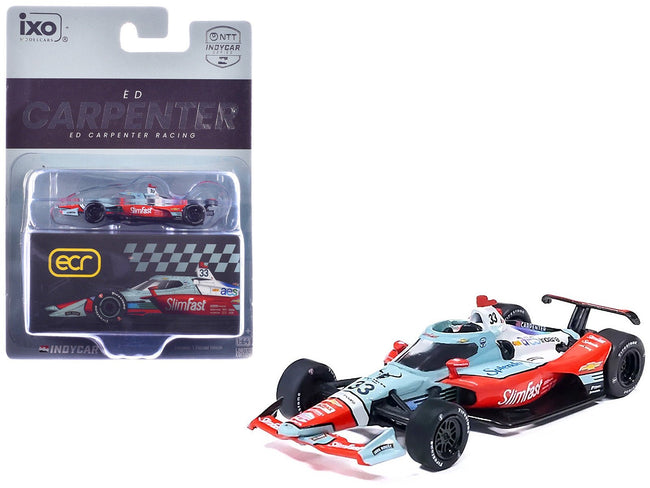 Dallara IndyCar 33 Ed Carpenter "Slim Fast" Ed Carpenter Racing (Road Course Configuration) "NTT IndyCar Series" (2026) 1/64 Diecast Model Car by IXO Models-IXO-ModelCars.com