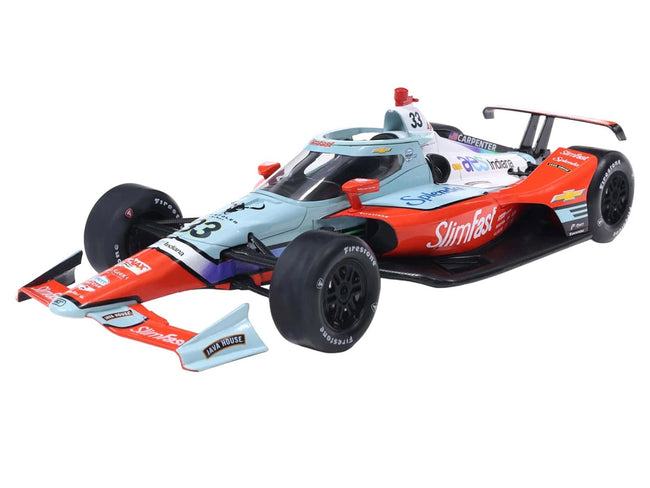Dallara IndyCar 33 Ed Carpenter "Slim Fast" Ed Carpenter Racing (Road Course Configuration) "NTT IndyCar Series" (2026) 1/64 Diecast Model Car by IXO Models-IXO-ModelCars.com