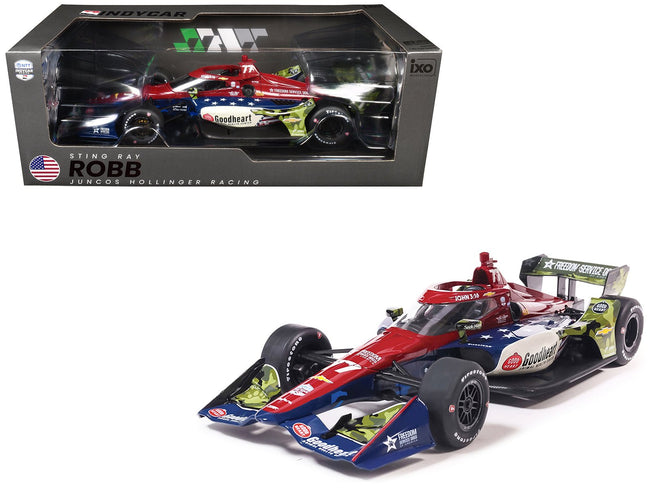 Dallara IndyCar 77 Sting Ray Robb "Goodheart Animal Health Center" Juncos Hollinger Racing (Road Course Configuration) "NTT IndyCar Series" (2026) 1/18 Diecast Model Car by IXO Models-IXO-ModelCars.com